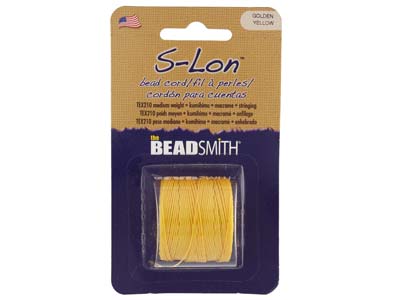 Beadsmith S-lon Bead Cord Golden   Yellow Tex 210 Gauge 18 70m