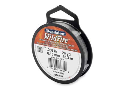 Beadalon Wildfire Thread, Grey,    0.15mm X 18m