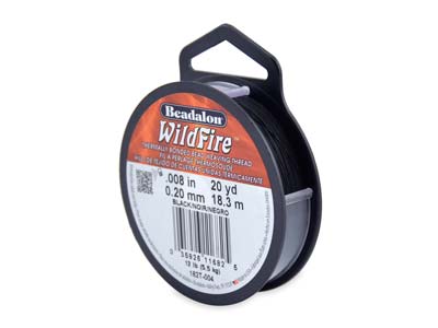 Beadalon Wildfire Thread, Black,   0.20mm X 18m