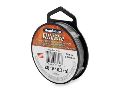 Beadalon Wildfire Thread, Grey,    0.20mm X 18m