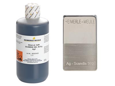 Heimerle  Meule Silver Plating     Bath Scandia 360, 1 Litre Ready Mix Solution,36g Agl Un1935