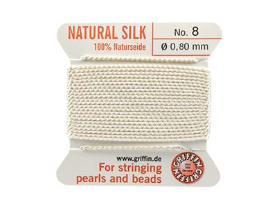 Griffin Silk Thread White, Size 8 - Standard Image - 1
