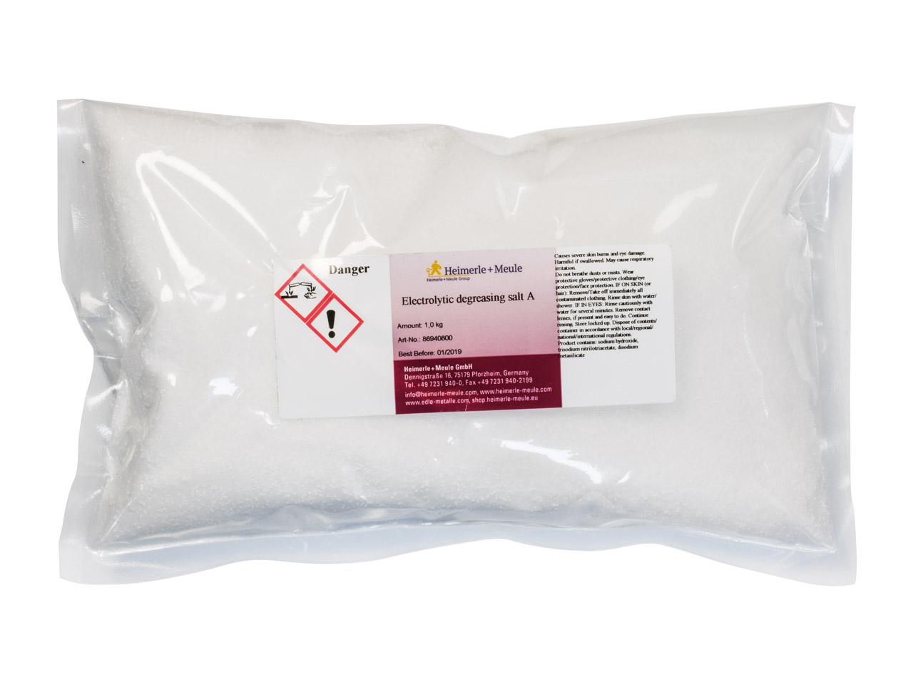 Sel S de décapage et dégraissage Acid dip, Heimerle Meule, 1 kg