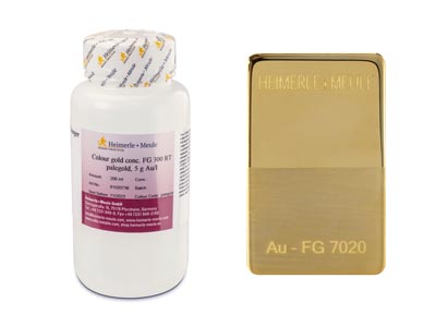 Heimerle + Meule Gold Plating       Concentrate Fg 300 Rt Flash ,  Pale Yellow, 1g Au/200ml, 200ml, Un1935 - Standard Image - 1