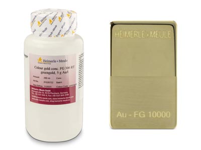 Heimerle + Meule Gold Plating      Concentrate Fg 300 Rt Flash ,      Green, 1g Au/200ml, 200ml, Un1935 - Standard Image - 1