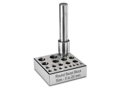 Round Bezel Block 5.0mm To 20.0mm Holes 28° - Standard Image - 2
