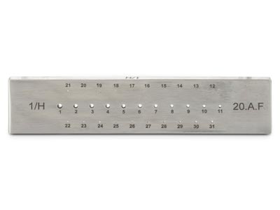 Value Tungsten Drawplate, Round,   0.30mm - 2.0mm, 31 Hole - Standard Image - 2