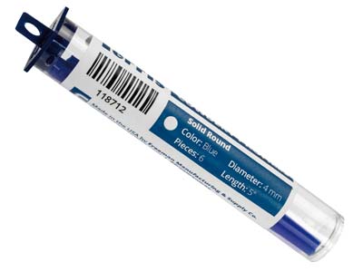 Ferris Cowdery Wax Profile Wire    Solid Round Rod Blue 4mm Pack of 6 - Standard Image - 2