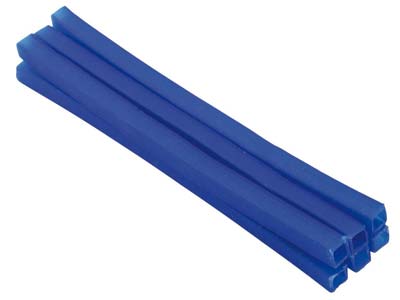 Ferris Cowdery Wax Profile Wire    Square Tube Blue 6mm Pack of 6 - Standard Image - 1