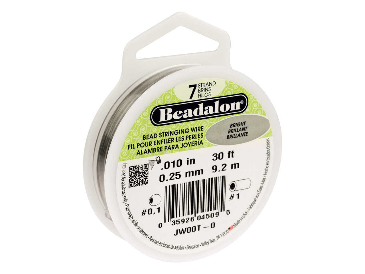 Beadalon 7 Strand Beading/String Wire - Bright Steel or Sterling Silver