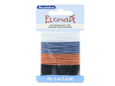 Beadalon Elonga Stretch Cord, ACLS, Black,  Brown, Grey, Clear , 0.7mm  X 5m Each - Standard Image - 1