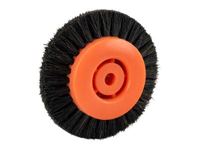 Black Bristle Lathe Brush 76mm3, Stiff, 4 Row, Converging