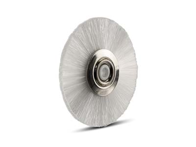 White Bristle Lathe Brush          38mm1.5, 1 Row, Nylon Filament