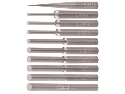 GRS® C-Max Carbide Stepped Round   Graver 10 Piece Set - Standard Image - 2