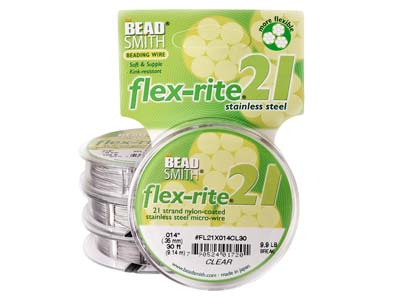 Beadsmith Flexrite, 21 Strand,     Clear, 0.36mm, 9.1m - Standard Image - 2