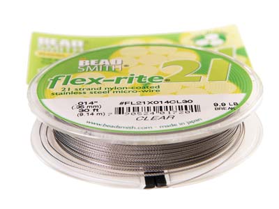 Beadsmith Flexrite, 21 Strand,     Clear, 0.36mm, 9.1m - Standard Image - 5