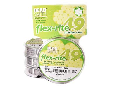 Beadsmith Flexrite, 49 Strand,     Clear, 0.36mm, 9.1m - Standard Image - 2
