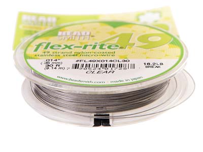Beadsmith Flexrite, 49 Strand,     Clear, 0.36mm, 9.1m - Standard Image - 5
