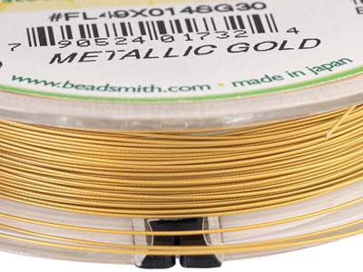 Beadsmith Flexrite, 49 Strand,     Metallic Satin Gold, 0.36mm, 9.1m - Standard Image - 5