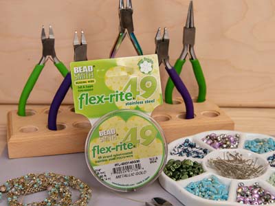 Beadsmith Flexrite, 49 Strand,     Metallic Satin Gold, 0.36mm, 9.1m - Standard Image - 6