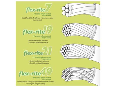 Beadsmith Flexrite, 49 Strand,     Metallic Satin Gold, 0.36mm, 9.1m - Standard Image - 8