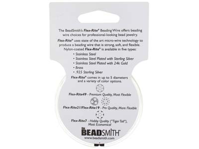 Beadsmith Flexrite, 49 Strand,     Metallic Satin Gold, 0.45mm, 9.1m - Standard Image - 9