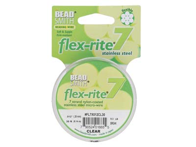 Beadsmith Flexrite, 7 Strand,      Clear, 0.30mm, 9.1m