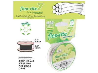 Beadsmith Flexrite, 7 Strand,      Clear, 0.45mm, 9.1m - Standard Image - 3