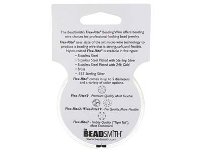 Beadsmith Flexrite, 7 Strand,      Metallic Satin Gold, 0.45mm, 9.1m - Standard Image - 9
