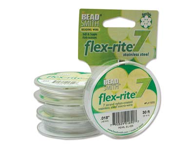 Beadsmith Flexrite, 7 Strand, Pearl Silver, 0.45mm, 9.1m - Standard Image - 1