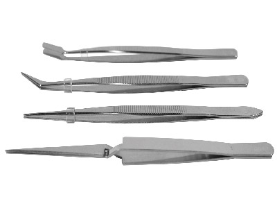 Tweezer-Set-4-Piece,-Stainless-----Steel