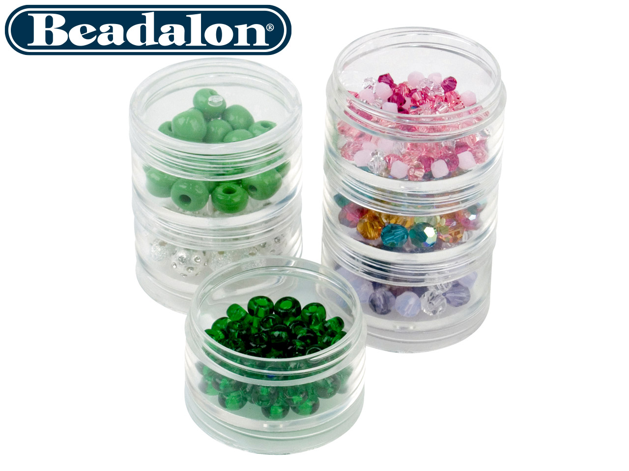 Beadalon Small Bead Storage Stackable Containers Six Per Stack