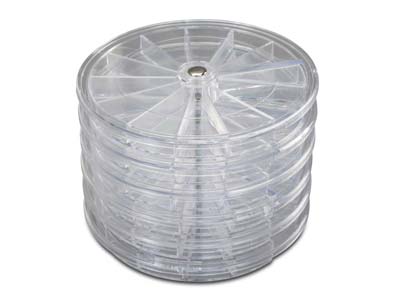 Beadsmith Keeper Spinner Stackable Round Containers Pack of 6 - Standard Image - 2
