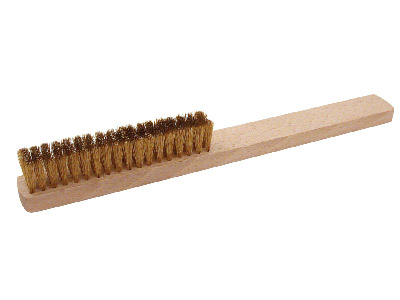 Wooden Handle Brass Brush 4 Row - Standard Image - 1