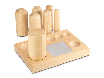 Wooden Dapping Block And 7 Shaping Punches With Steel Plate - Standard Image - 2