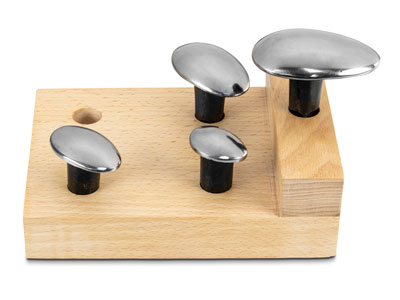 Spoon Stakes Set Of 4 With Wooden  Stand - Standard Image - 2
