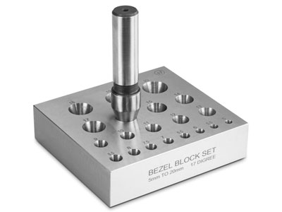 Round Bezel/collet Forming Block   With 20 Holes And 17 Degree Angle  Punch Included - Standard Image - 2