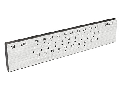 Drawplate, Round, 0.3mm - 2.0mm, 31 Hole