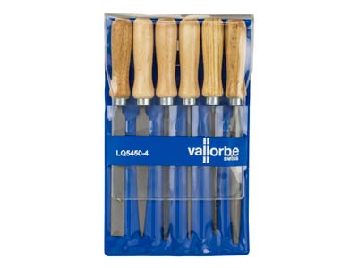Vallorbe Essential File, Set Of 6, 100mm/4'', Cut 2 - Medium Grade - Standard Image - 2