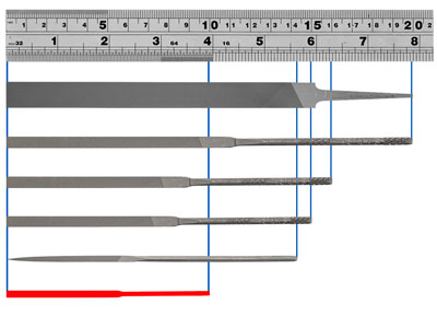 Vallorbe Essential File, Set Of 6, 100mm/4'', Cut 2 - Medium Grade - Standard Image - 4