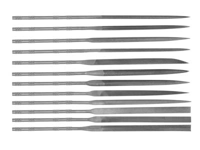 Set Of 12 Needle Files, 16cm All   Cut 2