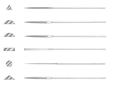 Vallorbe Escapement Buff Files, Set Of 6, 55mm/2'' - Standard Image - 3