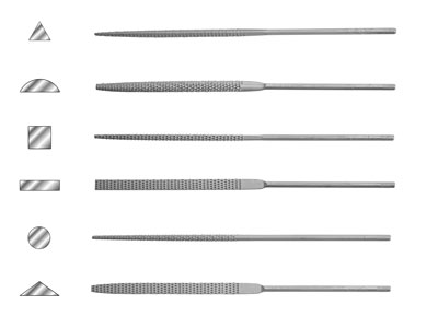 Vallorbe Needle Buff File, Set Of  6, 160mm/6'' - Standard Image - 3