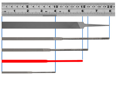 Vallorbe Needle Buff File, Set Of  6, 160mm/6'' - Standard Image - 4