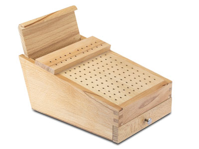 Wooden 3/32 Shank Bur Stand Organizer Storage Box With 100 Holes Jewelry  Making Tool Holder 