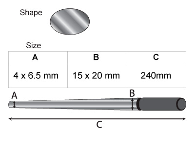 Oval Plain Triblet, Steel,         240mm/9.5