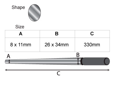 Oval Plain Triblet, Steel,         330mm/13