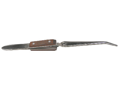 Reverse Action Tweezer, Bent,      Insulated, With Curved Tips