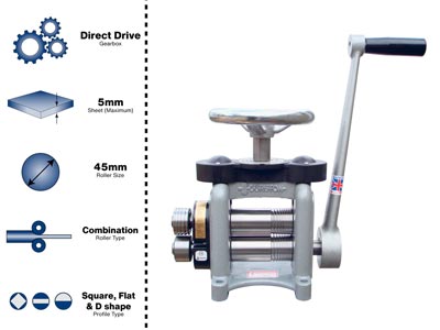 Durston Combination C100 Mini      Rolling Mill 100mm With Extension  Rollers - Standard Image - 2