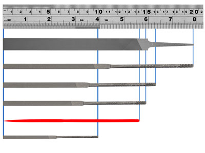 Vallorbe 140mm Wax Files, Cut 4,   Set Of 6 - Standard Image - 9